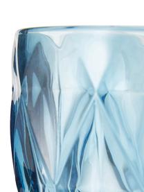 Súprava pohárov na víno so štruktúrovaným vzorom Colorado, 4 diely, Sklo, Zelená, bledoružová, modrá, sivá, Ø 9 x V 17 cm
