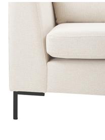 Sofa narożna z metalowymi nogami Luna, Tapicerka: 100% poliester Dzięki tka, Stelaż: lite drewno bukowe, Nogi: metal galwanizowany, Beżowa tkanina, S 280 x G 184 cm, prawostronna