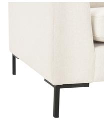 Sofa narożna z metalowymi nogami Luna, Tapicerka: 100% poliester Dzięki tka, Stelaż: lite drewno bukowe, Nogi: metal galwanizowany, Beżowa tkanina, S 280 x G 184 cm, prawostronna