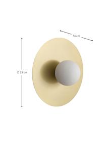 Lampada da parete e soffitto Starling, Paralume: vetro opale, Ottonato, bianco, Ø 33 x Prof. 14 cm