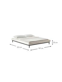 Polsterbett Meya ohne Kopfteil, Bezug: Fein strukturierter Webst, Korpus: Metall, pulverbeschichtet, Webstoff Beige, B 140 x L 200 cm