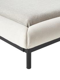 Polsterbett Meya ohne Kopfteil, Bezug: Fein strukturierter Webst, Korpus: Metall, pulverbeschichtet, Webstoff Beige, B 140 x L 200 cm