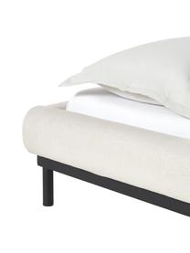 Polsterbett Meya ohne Kopfteil, Bezug: Fein strukturierter Webst, Korpus: Metall, pulverbeschichtet, Webstoff Beige, B 140 x L 200 cm