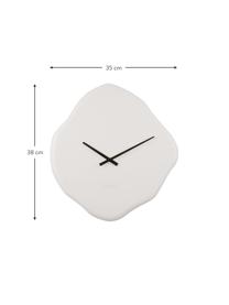Wanduhr Organic Diamond in organischer Form, Polyresin, Weiss, B 35 x H 38 cm