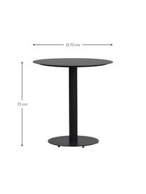 Mesa para exterior de metal Troy, Metal recubierto, Negro, Ø 70 x Al 72 cm