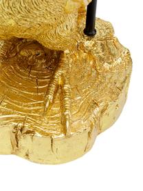 Grote tafellamp Toucan van vergulde kalksteen, Lampvoet: 55% kalksteen, 45% polyre, Zwart, goudkleurig, Ø 38 x H 70 cm
