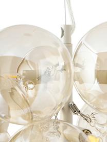 Design hanglamp Bubbles van glas, Baldakijn: gepoedercoat metaal, Champagnekleurig, beige, Ø 32 x H 160 cm
