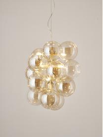 Lampa wisząca ze szkła Bubbles, Odcienie szampańskiego, beżowy, Ø 32 x W 160 cm