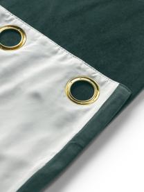 Rideau occultant en velours avec œillets Rush, 2 pièces, 100 % polyester (recyclé), Vert foncé, larg. 135 x long. 260 cm
