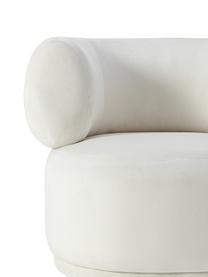Poltrona in velluto bianco crema Cori, Rivestimento: 100% poliestere (velluto), Rivestimento: schiuma, Struttura: legno di eucalipto, Velluto bianco crema, Larg. 100 x Alt. 84 cm
