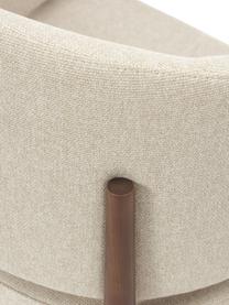 Armstoel Nemo met gestoffeerde zitvlak, Bekleding: polyester Met 30.000 schu, Frame: essenhout, Geweven stof beige, donker essenhout, B 61 x H 81 cm