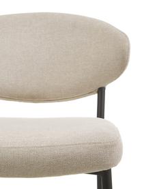 Sedia imbottita Adele 2 pz, Rivestimento: 95% poliestere, 5% nylon , Struttura: metallo verniciato a polv, Tessuto beige, Larg. 54 x Prof. 57 cm