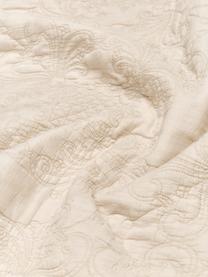 Copriletto ricamato in cotone beige Madlon, Rivestimento: 100% cotone, Beige, Larg. 180 x Lung. 260 cm  (per letti da 140 x 200 cm)
