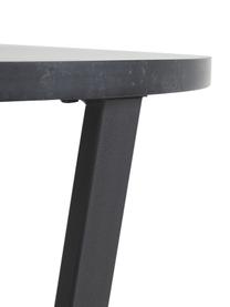 Tavolo rotondo con piano effetto marmo Amble, Ø 110 cm, Piano d'appoggio: pannelli di fibra a media, Gambe: metallo, verniciato a pol, Nero, marmorizzato, Ø 110 x Alt. 75 cm