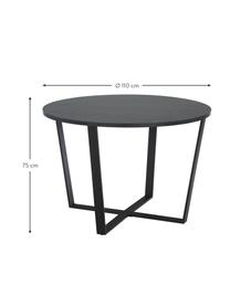 Table ronde noire Amble, Ø 110 cm, Noir, Ø 110 x haut. 75 cm