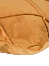 Housse de coussin en velours à relief Nobless, 100 % velours de polyester, Orange, larg. 50 x long. 50 cm