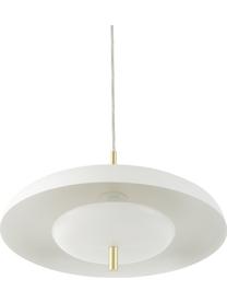 Lampa wisząca Mathea, Biały, odcienie mosiądzu, Ø 38 x W 8 cm