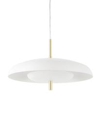 Lampa wisząca Mathea, Biały, odcienie mosiądzu, Ø 38 x W 8 cm