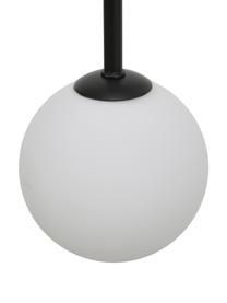 Grote hanglamp Otis van opaalglas, Lampenkap: opaalglas, Baldakijn: gepoedercoat metaal, Wit, zwart, B 82 x H 120 cm