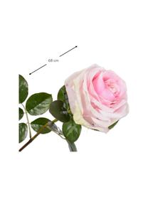 Kunstblumen Rosen, Weiß/Rosa, 2 Stück, Kunststoff, Metalldraht, Weiß, Rosa, L 68 cm