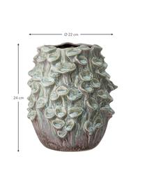 Jarrón artesanal de gres Rigo, Gres, Verde, Ø 22 x Al 24 cm