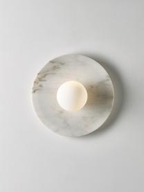 Plafonnier/applique en marbre blanc Cehlani, Blanc, marbré, Ø 28 x haut. 16 cm