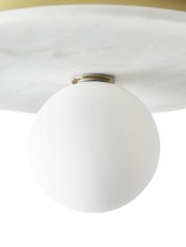 Plafonnier/applique en marbre blanc Cehlani, Blanc, marbré, Ø 28 x haut. 16 cm