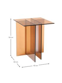 Glas-Beistelltisch Anouk, Glas, Braun, transparent, B 42 x H 50 cm
