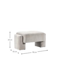 Puf Bobi, Tapicerka: 88% poliester, 12% nylon , Stelaż: lite drewno sosnowe, Jasnoszara tkanina, S 90 x G 55 cm