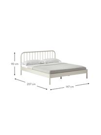 Letto in metallo Sanna, Metallo verniciato a polvere, Beige, Larg. 140 x Lung. 200 cm