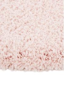 Pluizig rond hoogpoolig vloerkleed Leighton in roze, Bovenzijde: microvezels (100% polyest, Onderzijde: 70% polyester, 30% katoen, Roze, Ø 200 cm (maat L)