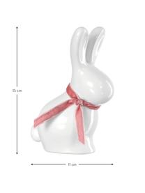 Lapin de Pâques en porcelaine Pesaro, 2 pièces, Porcelaine, Blanc, rose, larg. 11 x haut. 15 cm