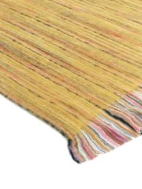 Bunt meliertes Plaid Ayana mit Fransen, 100% Acryl, Gelb, Mehrfarbig, B 130 x L 190 cm