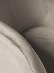 Samt-Schreibtischstuhl Lucie, Bezug: 100 % Polyester (Samt) De, Beine: Metall, pulverbeschichtet, Rollen: Kunststoff, Samt Taupe, Goldfarben, B 57 x T 57 cm