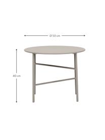 Ogrodowy stolik pomocniczy z metalu Vitus, Metal powlekany, Jasny szary, Ø 50 x W 40 cm