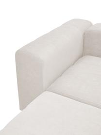 Canapé modulable 4 places blanc crème avec pouf Lena, Tissu blanc, larg. 284 x prof. 181 cm