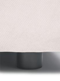 Modulaire bank Lena (4-zits) met kruk in crèmewit, Bekleding: geweven stof (88% polyest, Frame: grenen, multiplex, hardbo, Geweven stof wit, B 284 cm x D 181 cm