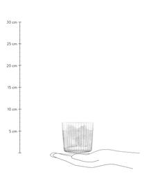 Mundgeblasene Wassergläser Gio mit Rillenstruktur, 4 Stück, Glas, Transparent, Ø 8 x H 7 cm, 310 ml