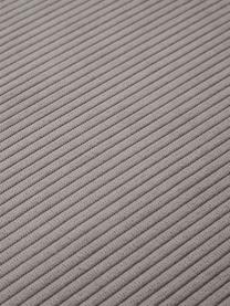 Modulare XL-Ottomane Lennon in Grau aus Cord, Bezug: Cord (92% Polyester, 8% P, Gestell: Massives Kiefernholz, FSC, Füße: Kunststoff Die Füße befin, Cord Grau, B 357 x T 119 cm, Rückenlehne rechts
