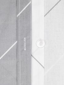 Housse de couette réversible en coton renforcé Marla, Gris, blanc, larg. 240 x long. 220 cm