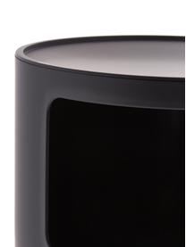 Table d'appoint design 3 compartiments, noir Componibili, Technopolymère thermoplastique, fabriqué à partir de déchets industriels recyclés, certifié Greenguard, Noir, mat, Ø 32 x haut. 59 cm