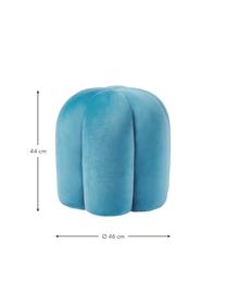 Samt-Hocker Cali, Bezug: Polyestersamt, Samt Blau, Ø 46 x H 44 cm