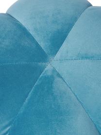 Puf z aksamitu Cali, Tapicerka: aksamit poliestrowy, Niebieski aksamit, Ø 46 x W 44 cm