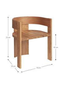Krzesło z drewna naturalnego z podłokietnikami Collector, Drewno dębowe i drewno orzecha włoskiego, olejowane, Brązowy, S 51 x G 51 cm