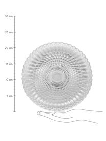 Assiettes à dessert en verre à embossages décoratifs Milesia, 2 pièces, Verre, Transparent, Ø 22 cm