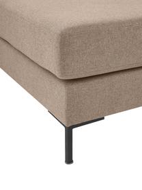 Canapé d'angle convertible pieds en métal Luna, Tissu brun, larg. 270 x prof. 184 cm, méridienne à droite