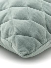 Housse de coussin 50x50 velours ouaté Cosima, Vert sauge, larg. 50 x long. 50 cm