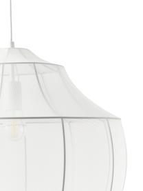 Lámpara de techo en tejido malla Beau, Pantalla: tela, Estructura: metal con pintura en polv, Cable: cubierto en tela, Blanco, Ø 55 x Al 52 cm