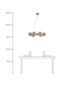 Lámpara de techo grande de espejo Circle, Pantalla: vidrio, Estructura: metal recubierto, Anclaje: metal recubierto, Cable: plástico, Dorado, cromo, Ø 71 x Al 15 cm