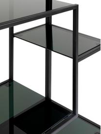 Estantería de metal Loft, Estructura: acero con pintura en polv, Estantes: vidrio laminado, Negro, An 60 x Al 195 cm